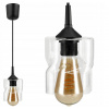 BERGE LED luster závesné stropné svietidlo E27 priehľadný sklenený štvorec