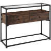 tectake 404690 konzolový stolík reading 101,5x41,5x80,5cm - industriálne drevo tmavé, rustikálne