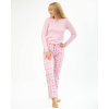GINA Dámske pyžamo s dlhými rukávmi a nohavicami | 19143P - sacharóza sv. vínová, S