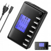NABÍJACIA STANICA HUB PROFESIONÁLNA LCD DISPLEJ 8 PORTOV 60W USB USB C