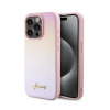 Guess PU Leather Iridescent Metal Script Zadný Kryt pre iPhone 15 Pro Pink 14533812