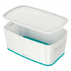 Leitz Úložný box s vekom Leitz MyBox, veľkosť S biela/ľadovo modrá