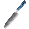 IZMAEL Damaškový kuchynský nôž Tukami Santoku/Modrá 17.9 cm