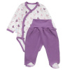 Zavinovacie dojčenské body + polodupačky, bavlna, 2D sada, MBaby, Vtáčiky - orgován, 62 56 (1-2m)