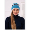 Dámska čiapka Kinga K297 tyrkysová + námornícka modrá