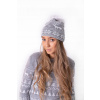 Zimná čiapka Beanie White, Gray. Universal (Vianočné klobúky Grey Pompon Darček Vianoce)
