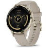 Garmin Venu 3S, Nerezová luneta Soft Gold, pouzdro French Gray, silikonový řemínek 010-02785-02