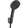 HANSGROHE Pulsify S sprchová súprava, ručná sprcha 1jet priemer 105 mm, sprchový držiak a sprchová hadica 125 cm, matná čierna, 24301670