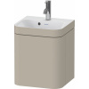 DURAVIT Happy D.2 Plus c-bonded závesná skrinka s nábytkovým umývadielkom s otvorom, 1 dvierka, pánty vpravo, 400 x 360 x 480 mm, taupe matná lakovaná, HP4634O60600000
