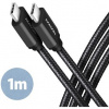 Axagon BUCM3-CM10AB USB-C USB-C, USB 3.2 Gen 1, PD 60W 3A, ALU, 1m, černý