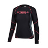 PitBull West Coast - dámský Rashguard L.S. COMPRESSION černo/korálový L