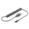 KABEL USB micro kroucený 0.5 - 1.0m 2.0, USB A(M) - microUSB B(M)