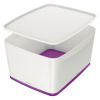 Leitz Úložný box s vekom Leitz MyBox, veľkosť L biela/purpurová