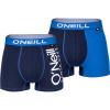 O'Neill MEN BOXER SIDE LOGO&PLAIN 2PACK tmavo modrá,modrá,biela Pánske boxerky S