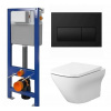 Cersanit AQUA 22 NÁDRŽ, WC MISA LARGA, DUROPLAST, ANTIBAKT., Soft Close, Easy Off, TLAČIDLO PRESTO čierna matná S701-491