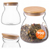 SKLENENÁ NÁDOBA NA POTRAVINY 700ml NA SÝPKE PRODUKTY, BYLINKY S VIEČKOM, POHÁR