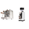 Rocket Espresso Appartamento, white, walnut + Eureka Mignon Zero, CR white
