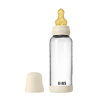 BIBS antikoliková sklenená fľaša s kaučukovým cumlíkom 240ml,Ivory