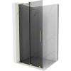 Mexen Velar L, posuvná sprchová zástena Walk-in 100 x 200 cm, 8mm šedé sklo, zlatá lesklá, 871-100-003-43-50