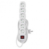 EMOS Predlžovací kábel 5 m / 6 zásuviek / s vypínačom / biely / PVC / 1 mm2 P1615
