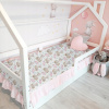 Prikrývka na posteľ - Uložte schránkovú bavlnu 160 x 80 cm odtieňov ružovej, odtiene šedej, viacsekorovanú (Bedspread pre detskú posteľ, prikrývku - 160x80 cm)