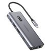 Choetech Multifunkčný HUB s displejom 12v1 USB-C na USB-C / USB-A / HDMI / VGA / AUX / SD / TF šedý (HUB-M26)