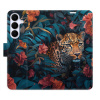 Flip pouzdro iSaprio - Samsung Galaxy S25 FE - Flower Jaguar 02 s kapsičkami na karty (Flipové knížkové pouzdro, obal, kryt iSaprio s přihrádkami na karty a motivem)