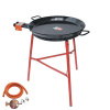Set Horák M60 Paella s trojokruhovým horákom 60 cm, pripojením na plynovú fľašu, stojanom s výstuhou a paella panvicou smaltovanou 70 cm