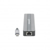 Manhattan 153928 dokovacia stanica a replikátor portov Kábel USB 3.2 Gen 1 (3.1 Gen 1) Type-C Čierna, Strieborná (153928)