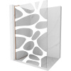 Mexen Kioto L, sprchová zástena Walk-In 110 x 200 cm, 8mm číre sklo biely vzor, ružové zlato profil, 800-110-103-60-97