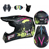 Moto helma krosová PX multicolour ve výhodném setu rukavice, nákrčník, brýle