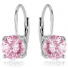 Beneto Stříbrné náušnice s růžovými zirkony AGUC2233