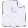 Obojstranná chlpáčková dečka s vyšívkou 75 x 90 cm, Mesiac biela/fialová Mamo Tato