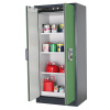 Ohňovzdorná skriňa na nebezpečné látky Select, W-93, korpus antracitový, dvere zelené, s 3 vkladacím