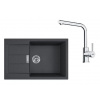 Franke Sety - Kuchynský set T116Č, tectonitový drez S2D 611-78 XL a batéria FS 3230.031, čierna/chróm 143.0687.353