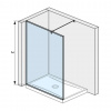 Jika Pure Sklenená stena bočná 120 cm na sprchovú vaničku 120 cmx80 cm a 120 cmx90 cm, s úpravou Jika Perla Glass, 120cm x20cm x200 cm H2674230026681