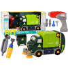 LEAN TOYS Kreslená hračka smetiarskeho auta na otočné pohyblivé DIY zelené