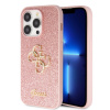 Zadný kryt Guess PU Fixed Glitter 4G Metal Logo pre iPhone 15 Pro Pink