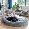 Útulná posteľ pre ľudí a domácich miláčikov Human Dog Bed XXL InnovaGoods, sivá