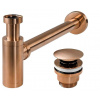 Umyvadlový sifon s univerzální výpustí click-clack - REA COPPER MAT