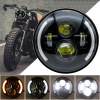 7-palcový motocyklový LED reflektor motocykel DRL, predná čelová lampa