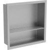 Mexen X-Wall-R zapustená polička s okrajom a poličkou 30 x 30 cm, inox - 1910303010S