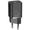 Nabíjačka do siete Baseus Super Si USB-C 25W + USB-C kábel 1m (TZCCSUP-L01) čierna