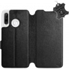 Kryt na mobil Flip puzdro na mobil Huawei P30 Lite - Čierne - kožené - Black Leather (5903226897803)