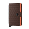 Kožená peňaženka SECRID Miniwallet Optical Brown Orange hnedá s oranžovým puzdrom