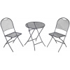 balkonový set 2x židle (55 x 46 x 89 cm) + 1x kulatý stůl (pr. 60 cm) MWH Caffé Latte