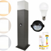 Stĺpíkové osvetlenie - Záhradná post lampa 44cm Sensor + LED 10W E27 (Stĺpíkové osvetlenie - Záhradná post lampa 44cm Sensor + LED 10W E27)