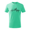 EKG horolezec - Tričko detské bavlnené - 158 cm/12 rokov ( Mätová )