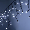 Vonkajší LED vianočný záves PROFI – 10m, 312 LED, studená biela, stále svietenie, silný čierny kábel