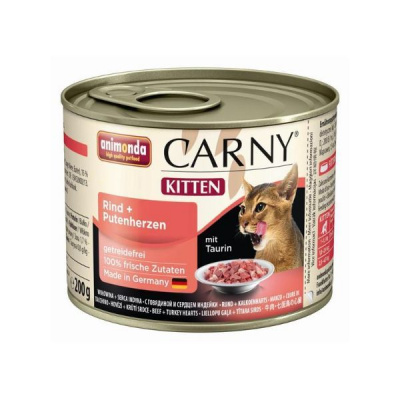Animonda CARNY® cat Kitten hovädzie a morčacie srdiečka 200 g konzerva